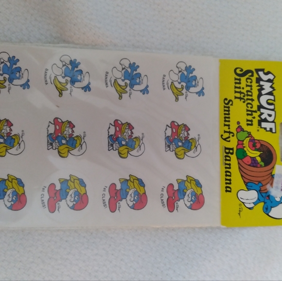 Smurf 1983 vintage lot of scratch and sniff stickers - Picture 11 of 13